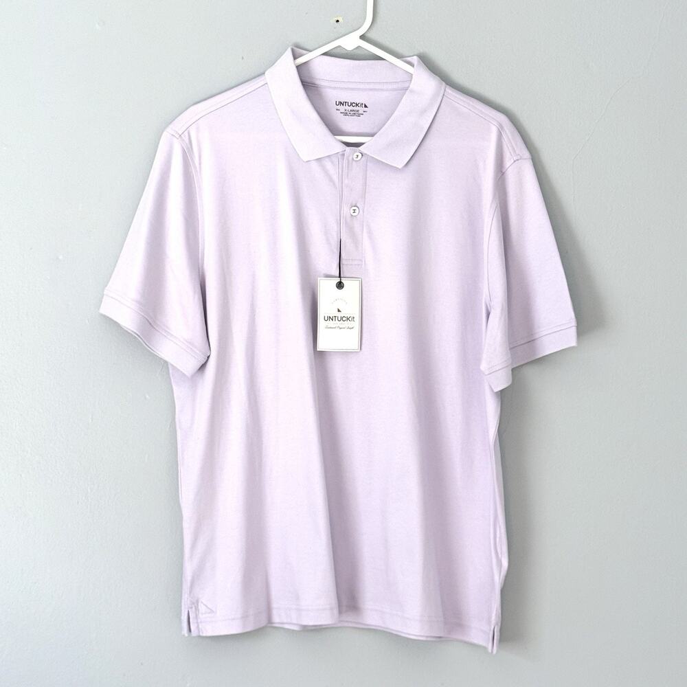 Untuckit Polo Shirt Mens Size XL Lavender Purple Damaschino Golf Preppy NEW*
